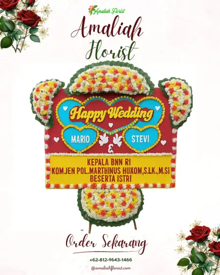 Papan Bunga Pernikahan Tangki